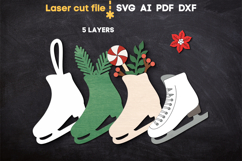 Christmas Ice Skate SVG laser cut file for Glowforge Product Image 3