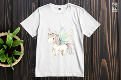 Watercolor Winged Unicorn Clipart Sublimation PNG Product Image 3