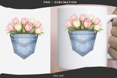 Denim pocket flowers png design for T-shirts Product Image 3