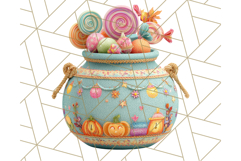 Kawaii Halloween Clipart Cute Kids and Candy Elements Png Product Image 3