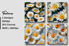 White Daisy Flowers Digital Paper Product Image 3