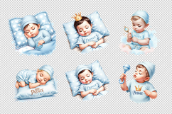 Baby BOY Clipart, Baby Little Prince Clipart Set Product Image 3