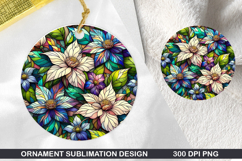 Flower Stained Glass Ornament PNG, Digital Download File Product Image 1