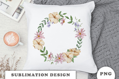 Watercolor Garden floral Wreath png Product Image 3
