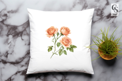 Peach Rose Botanical Flower Clipart Sublimation PNG Product Image 3