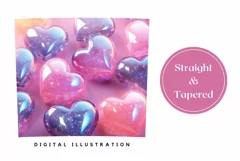 3D Glitter Hearts Tumbler Design, Valentine's Day Tumbler Product Image 3