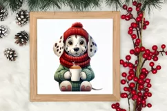 Christmas Dog And Coffee Clipart, Christmas Clipart Product Image 3