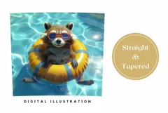 Funny Racoon Tumbler Wrap Design, Cute Racoon Sublimation Product Image 3