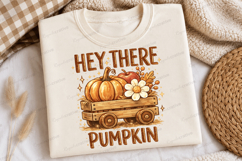 Hey There Pumpkin SVG PNG Vintage Fall Pumpkin Wagon Autumn Product Image 3