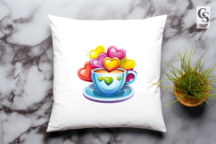 Cute Heart Cup Dessert Clipart Sublimation PNG Product Image 3