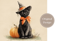 Cartoon Black Cat Tumbler, Vintage Halloween Tumbler Product Image 3