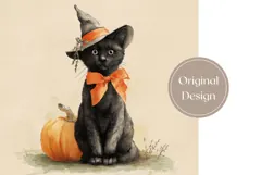 Cartoon Black Cat Tumbler, Vintage Halloween Tumbler Product Image 3
