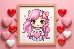 Unicorn Valentine Clipart Sublimation, Christmas Clipart Product Image 3