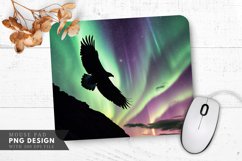 Majestic Eagle Silhouette Under Lights Mouse Pad PNG Design Product Image 1