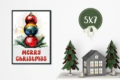 Christmas Greeting Card, Watercolor Santa Sack Cards PNG Product Image 3