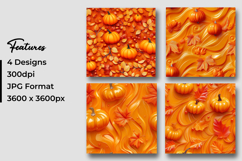 3D Orange Pumpkin Digital Paper Product Image 3