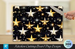 Angel and Star Pattern Dark Wood Cutting Board PNG Design Product Image 1