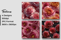 Dark Red Roses Digital Paper Pattern Product Image 3
