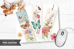 Butterfly and Floral Bookmark Set Mouse Pad PNG Design Product Image 1