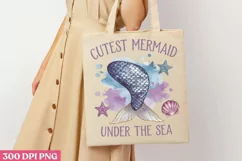 Cutest mermaid under the sea PNG ,Mermaid Sublimation Product Image 3