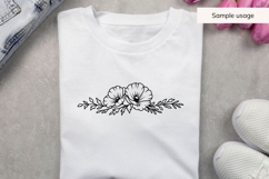 Hand Drawn Poppy Floral Border SVG Product Image 3