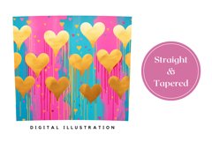 Golden Hearts Tumbler Sublimation, Valentine&#039;s Day Tumbler Product Image 3