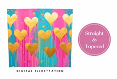 Golden Hearts Tumbler Sublimation, Valentine's Day Tumbler Product Image 3