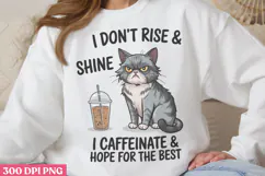 I Dont Rise & Shine PNG, Funny Cat Jokes Sublimation PNG Product Image 3