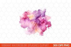 Vibrant Watercolor Splashes Clipart Product Image 1