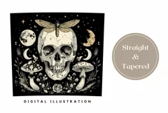 Mystical Tumbler Wrap Design, Vintage Skull Tumbler Design Product Image 3