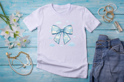 Minimalist Cloudy Sky Coquette Bow Clipart Product Image 3