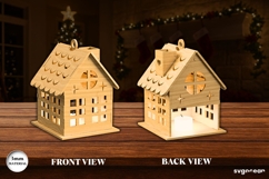 Christmas House Candle Holder SVG | Laser Cut | Glowforge Product Image 2
