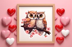 Chibi Owl Valentines Day Clipart and Stickers, Valentines PN Product Image 3