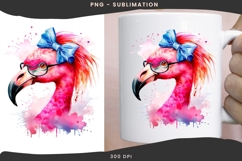 Flamingo wearing glasses png design for T-shirts Product Image 3