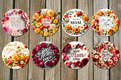 Flowers | Mother&#039;s day Car coaster &amp; key chain sublimation Product Image 3