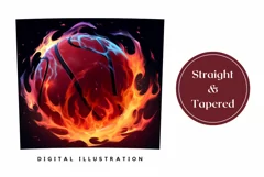 Fire Basketball Tumbler Wrap, Basketball Sublimation Design Product Image 3