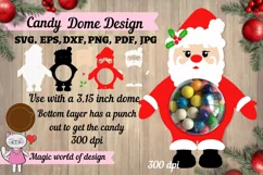 Santa Claus candy dome ornament svg, sweet holder design svg Product Image 2