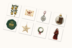 Dark Academia Christmas Clipart Set 51 PNG Elements | Gothic Product Image 3
