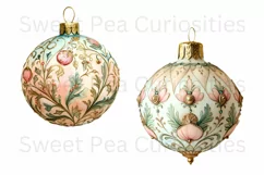 Christmas, Ornaments, Ephemera, PNG, watercolor, Clipart Product Image 3