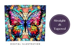 Stained Glass Butterfly Tumbler Template, Butterfly PNG Product Image 3
