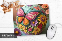Butterfly and Flowers Wallpaper Mouse Pad PNG Design Product Image 1