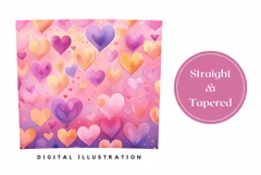 Pastel Tumbler Sublimation, Valentine's Day Tumbler Wrap PNG Product Image 3