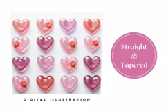 Glitter Hearts Tumbler Design, Valentine's Day Tumbler Wrap Product Image 3