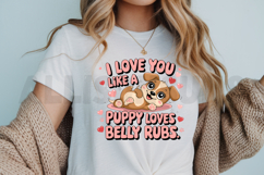 Adorable Puppy Loves Belly Rubs Valentines Day Cartoon Product Image 3