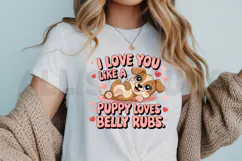 Adorable Puppy Loves Belly Rubs Valentines Day Cartoon Product Image 3