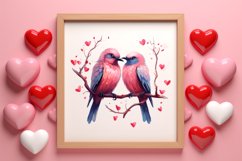 Breeds of Valentine Kissing Birds, Valentine's Day Clipart Product Image 3
