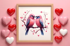 Breeds of Valentine Kissing Birds, Valentine's Day Clipart Product Image 3