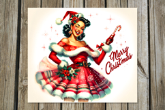 Christmas Pin up Girl | 4 retro Sublimation Tumbler designs Product Image 3