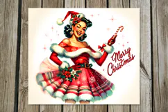 Christmas Pin up Girl | 4 retro Sublimation Tumbler designs Product Image 3