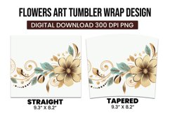 Flowers Art Tumbler Warp Design Product Image 3